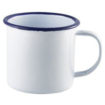 Enamel Mug White with Blue Rim 36cl/12.5oz