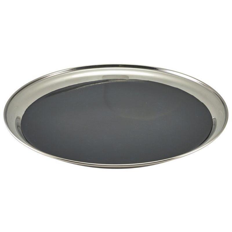 14" Round Non-Slip Stainless Steel Tray