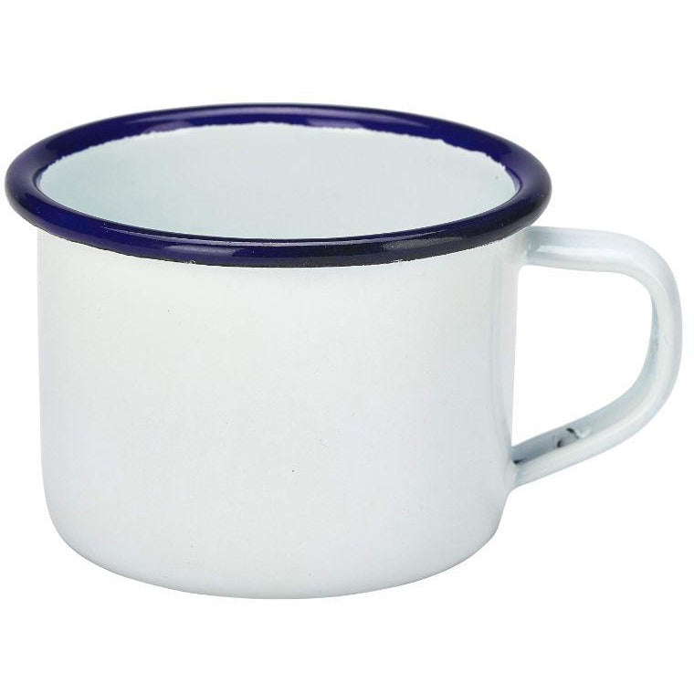 Enamel Mug White With Blue Rim 12cl/4.2oz