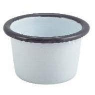 Enamel Ramekin White with Grey Rim 7cm Dia 90ml/3.2oz