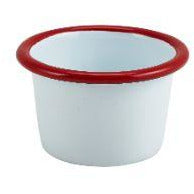Enamel Ramekin White with Red Rim 7cm Dia 90ml/3.2oz