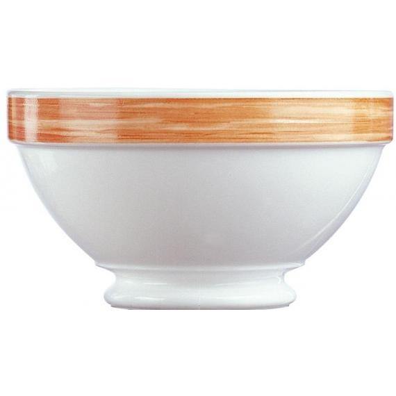 Arcoroc Brush Orange Opal Dinnerware  Stackable Footed Bowl(50cl)(17.5oz) (Box of 48) - Smashing Supplies