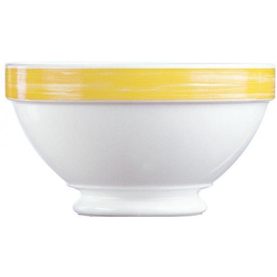 Arcoroc Brush Yellow Opal Dinnerware Stackable Footed Bowl (50cl) (17.5oz) (Pack of 36)