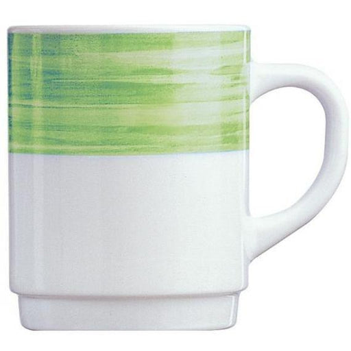 Arcoroc Brush Green Opal Dinnerware  Mug(25cl)(8.8oz) (Box of 36) - Smashing Supplies