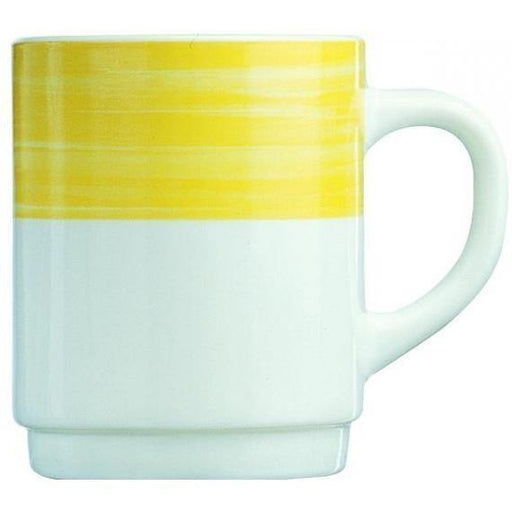 Arcoroc Brush Yellow Opal Dinnerware  Mug(25cl)(8.8oz) (Box of 6) - Smashing Supplies