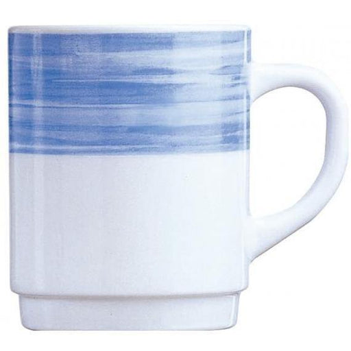 Arcoroc Brush Blue Opal Dinnerware  Blue Mug(25cl)(8.8oz) (Box of 24) - Smashing Supplies