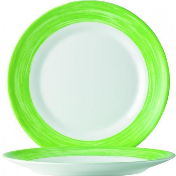 Arcoroc Brush Green Opal Dinnerware  Soup Plate(22.5cm)(8.9") (Box of 24) - Smashing Supplies