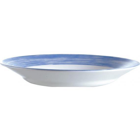 Arcoroc Brush Blue Opal Dinnerware  Blue Soup Plate(22.5cm)(8.9") (Box of 24) - Smashing Supplies