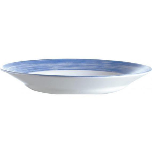 Arcoroc Brush Blue Opal Dinnerware  Blue Soup Plate(22.5cm)(8.9") (Box of 24) - Smashing Supplies