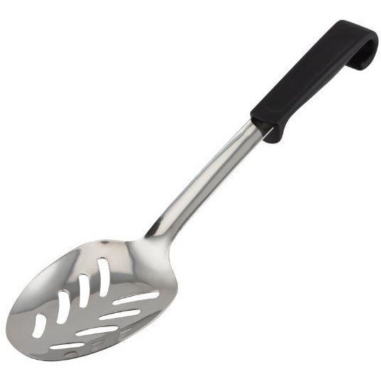 Plastic Handle Spoon Slotted Black