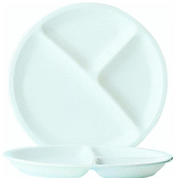 Arcoroc Restaurant Opal Dinnerware Divided Plate (T Shape) (25.4cm) (10") (Pack of 24)