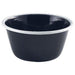 Enamel Deep Pie Dish Black with White Rim 12cm