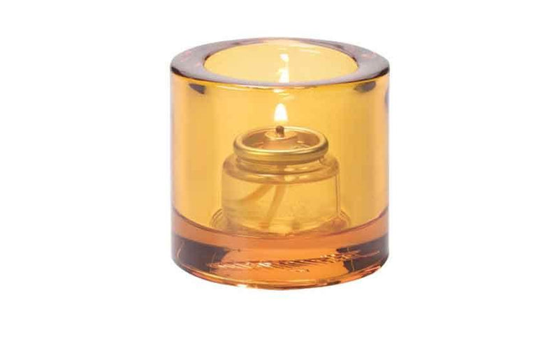 Thick Round Votive Amber (Box of 12)