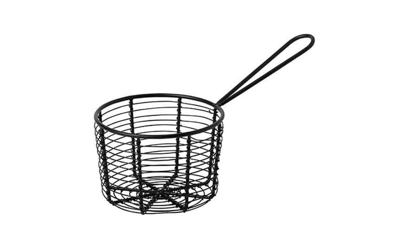 23 cl Black Round Wire Basket with handle (Box of 1)