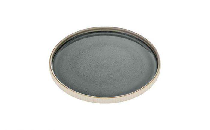 890 cl Nara Grey - Stoneware Nara Grey Flat Round Plate (Box of 6)