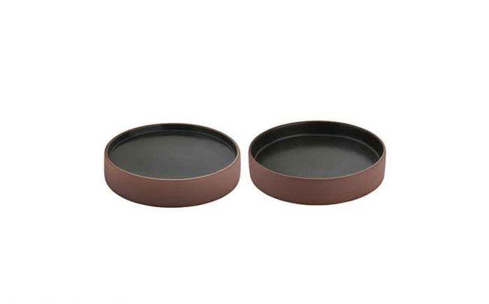 900 cl 2in1 Artisan Brown-Black 2 in 1 Plate Flat/Deep 21cm (Box of 1)