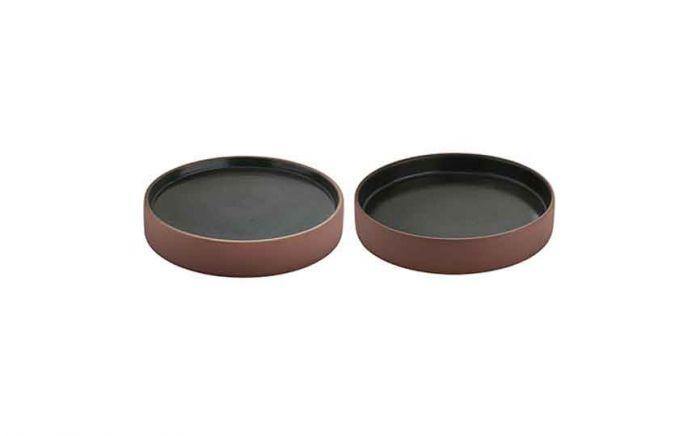 890 cl 2in1 Artisan Brown-Black 2 in 1 Plate Flat/Deep 24cm (Box of 1)