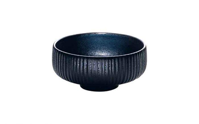 1.46 cl (1025 oz) Nara Black - Stoneware Nara Black Relief Round Bowl (Box of 6)