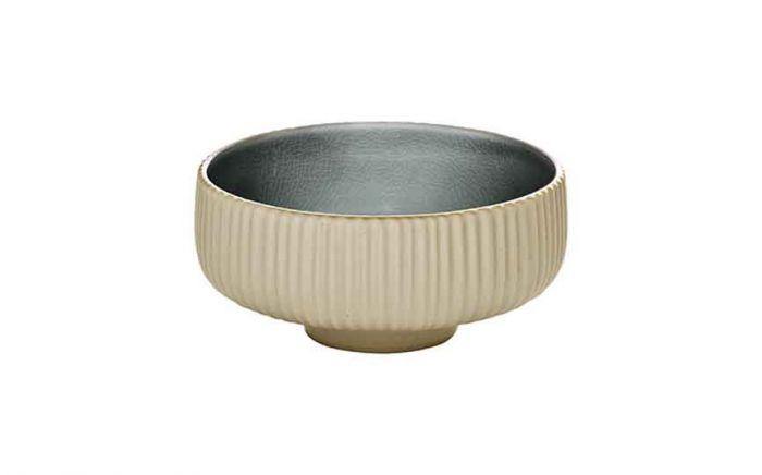 146 cl (990 oz) Nara Grey - Stoneware Nara Grey Relief Round Bowl (Box of 6)