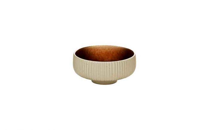 12 cl (137 oz) Nara Brown - Stoneware Nara Brown Relief Round Dip Dish (Box of 12)
