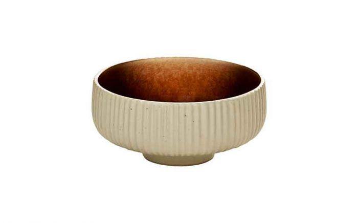 146 cl (990 oz) Nara Brown - Stoneware Nara Brown Relief Round Bowl (Box of 6)