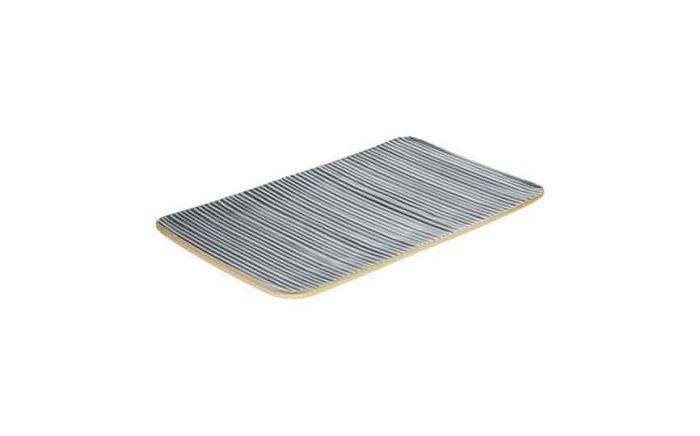1 cl Nara Grey - Stoneware Nara Grey Relief Rectangular Platter (Box of 6)
