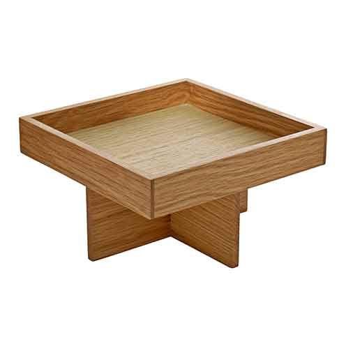 18 cl (493 oz) Wood Ananti Menage OakSquare Box on 8cm Stand (Box of 1)