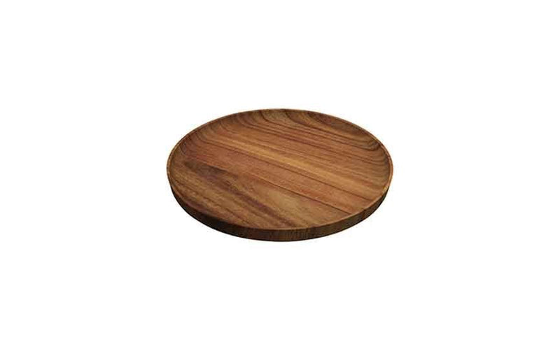 103 cl Wood Acacia Wooden Flat Round Plate (Box of 6)