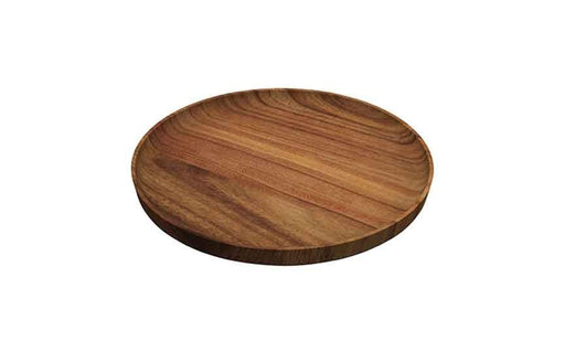 400 cl Wood Acacia Wooden Flat Round Plate (Box of 6)