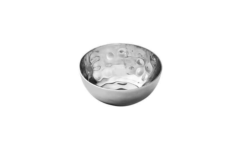 4 cl (32 oz) Stainless Steel Stainless Steel Round Hammered Dip Dish (Box of 6)