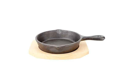 14 cl (29 oz) Cast Iron Cast Iron Frying Pan on Wood Stand (Box of 1)