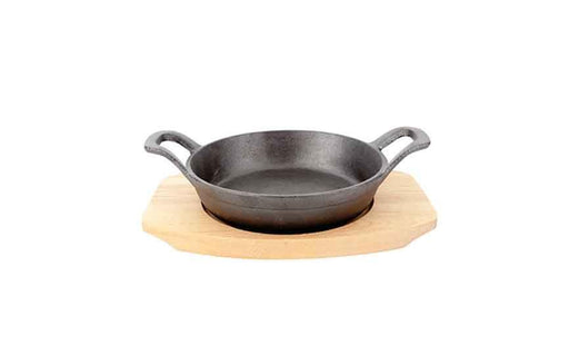16 cl (50 oz) Cast Iron Cast Iron Round Pan on Wood Stand (Box of 1)