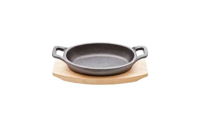 15.5 cl (23 oz) Cast Iron Cast Iron Oval Pan on Wood Stand (Box of 1)