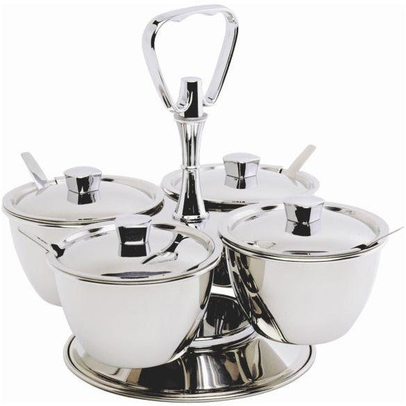 Revolving Relish Server Stainless Steel 4-Way