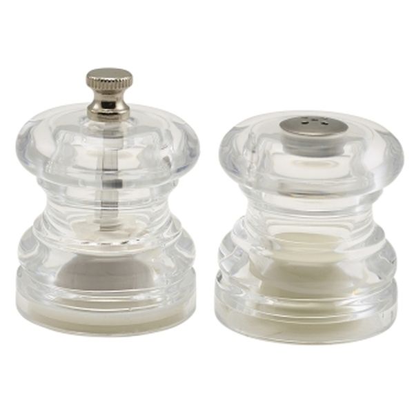 Miniature Pepper Grinder & Salt Shaker Set Acrylic 5cm/2"