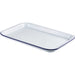 Enamel Serving Tray White with Blue Rim 38.2x26.4x2.2cm