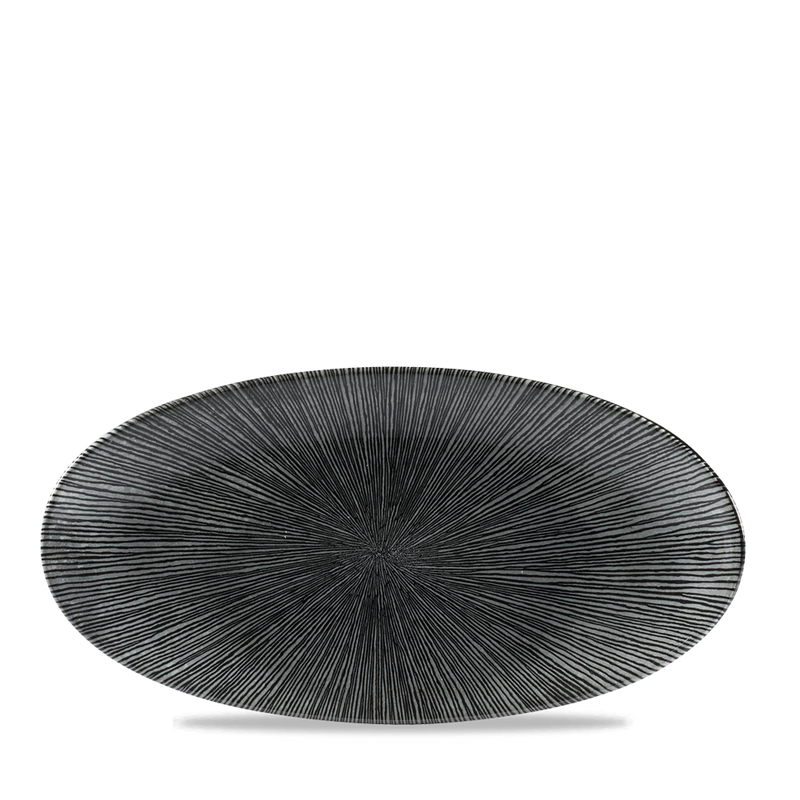 Studio Prints Agano Black Oval Chefs Plate 11 4/5X5 3/4" Box 12