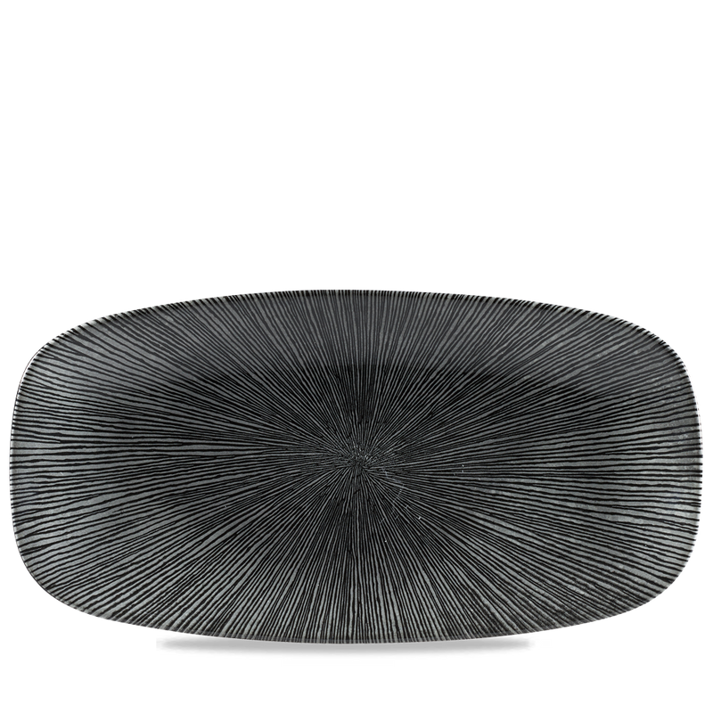 Studio Prints Agano Black  Chefs Oblong Plate 13 7/8X7 3/8" Box 6