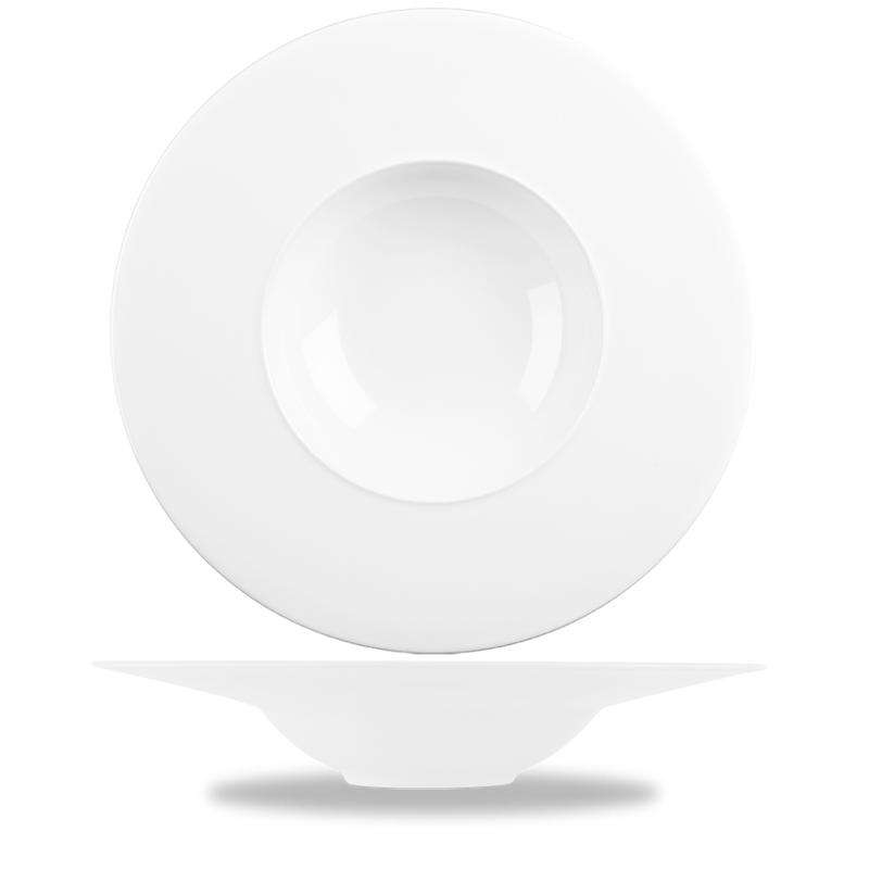 Alc Ambience White Medium Rim Bowl 12 3/8" Box 6