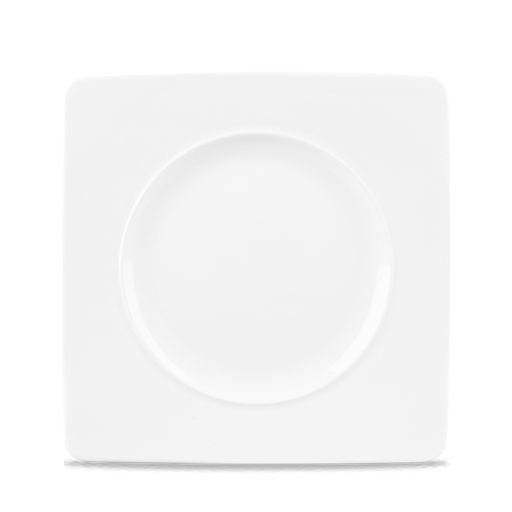 Alc Ambience White Medium Rim Square Plate 8.25" Box 6