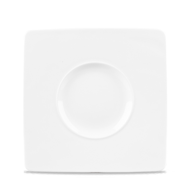 Alc Ambience White Wide Rim Square Plate 8.25" Box 6