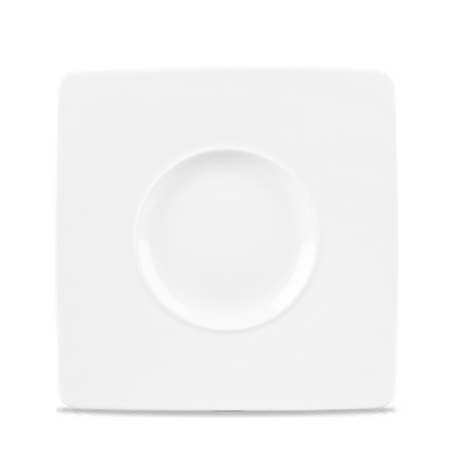 Alc Ambience White Wide Rim Square Plate 8.25" Box 6