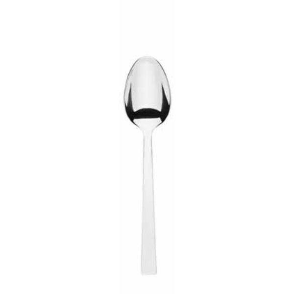The Elia Aria Dessert Spoon polished to perfection. Meticulously finished, the Aria range is the perfect choice for contemporary dining.