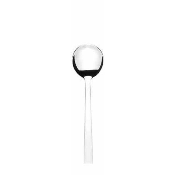 The Elia Aria Soup Spoon polished to perfection. Meticulously finished, the Aria range is the perfect choice for contemporary dining.