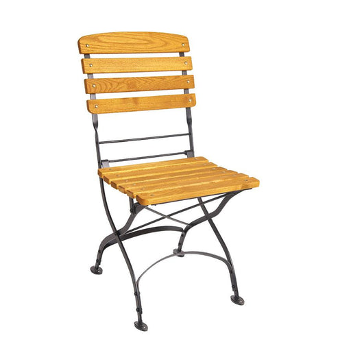 Beautifully crafted, wrought iron folding side chair
A firm favourite for pubs, garden centres, caf?ÇÜs and boutique bistros. Competitive price, very sturdy and folds flat for easy storage