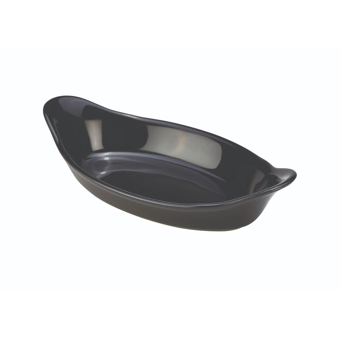 Stoneware Black Oval Eared Dish 16.5cm/6.5"