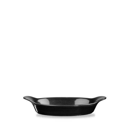 Metallic Black  Intermediate Oval Eared Dish 9"X5" Box 6