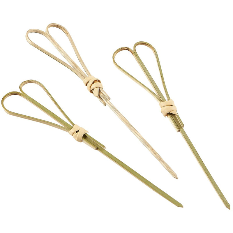 Bamboo Heart Shape Looped Wooden Skewers 12cm (100pcs)