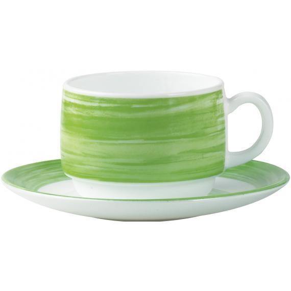 Arcoroc Brush Green Opal Dinnerware  Saucer(14cm)(5.5") (Box of 24) - Smashing Supplies
