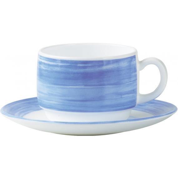 Arcoroc Brush Blue Opal Dinnerware  Blue Saucer(14cm)(5.5") (Box of 24) - Smashing Supplies